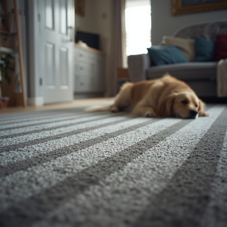 A man from behind is using a squeegee to clean a large glass pane or barrier, likely outdoors or on a patio, with a potted plant in the foreground.